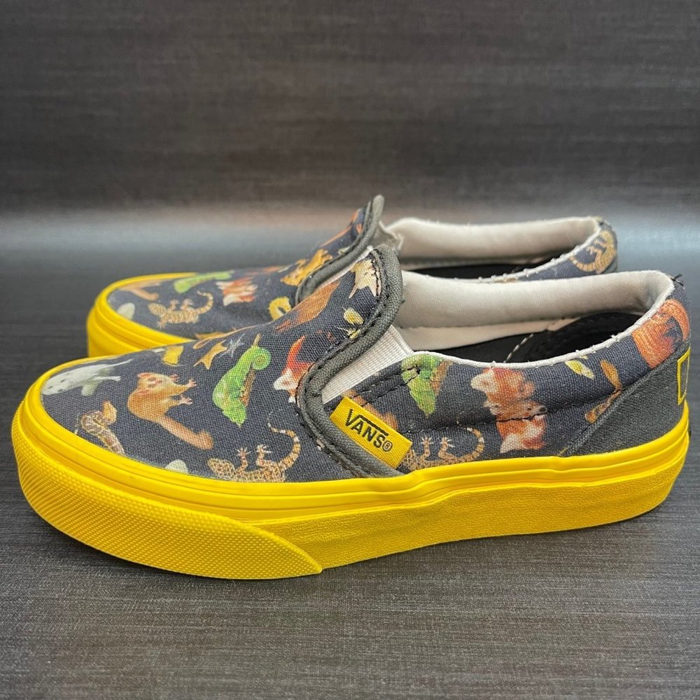 VANS X National Geographic Photoark Youth Kids Size 12 Classic Slip On Shoes - Picture 5 of 12